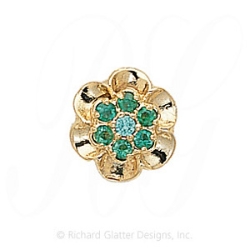 GS038 E - 14 Karat Gold Emerald Slide 